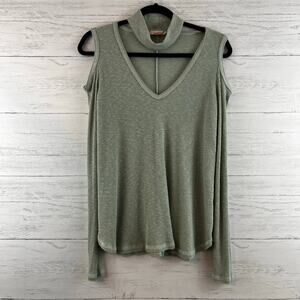 Women's Sage Green Cold Shoulder Top